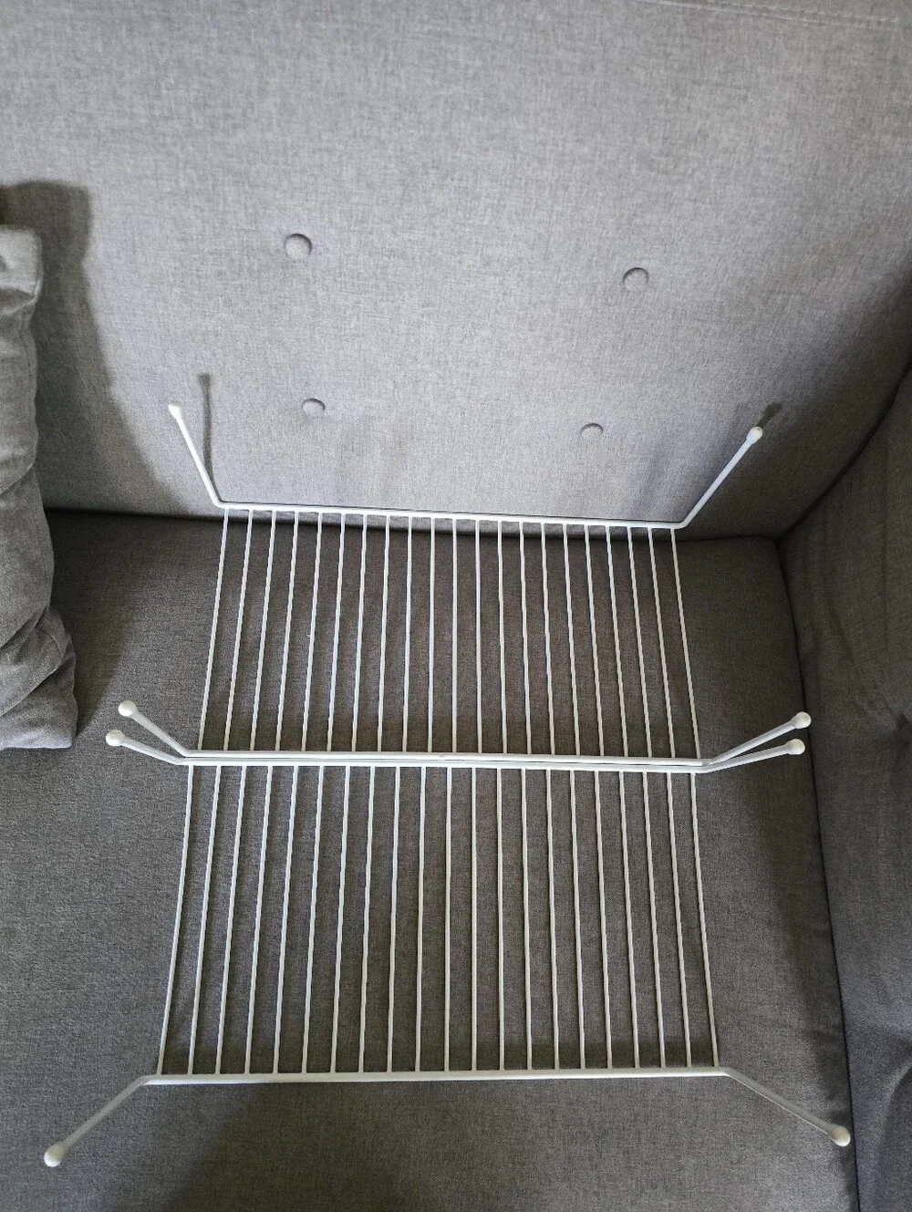 TWO White Metal Wire Shelf Organizer Organize Shelves